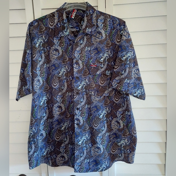 Willie Esco Vintage Shirt Mens XXL Dragons Allover Graphic Short Sleeve - Picture 1 of 10